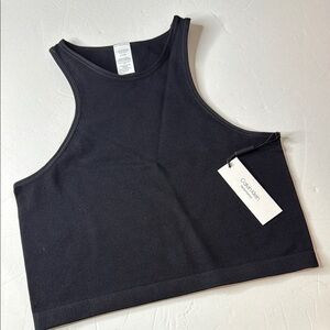 Calvin Klein Performance Racerback Ribbed Sports Bra / Tank Black XL